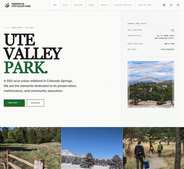 A fresh look for friendsofutevalleypark.com